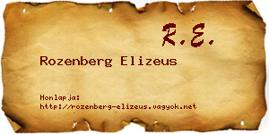 Rozenberg Elizeus névjegykártya